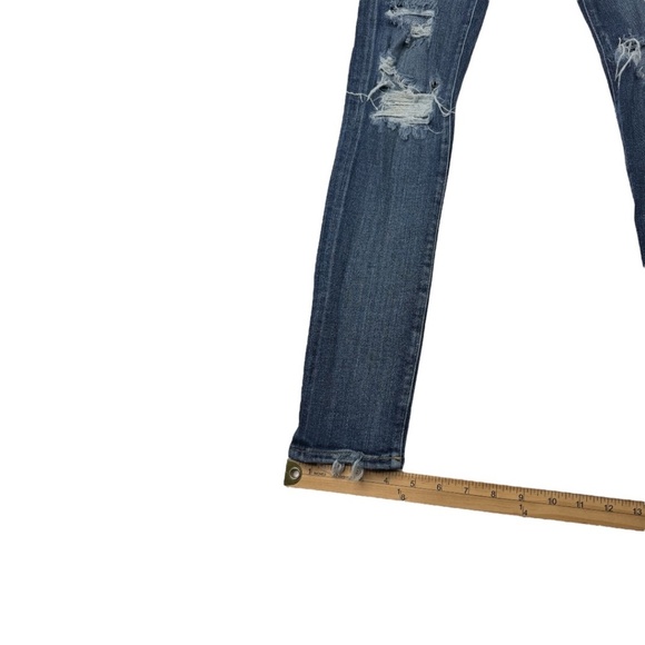 Agolde Jeans Dark Wash High Rise Distressed Skinny Denim Jeans 26 - Picture 11 of 13